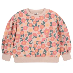Coral Flower Sweatshirt in Beige by Jelly Mallow