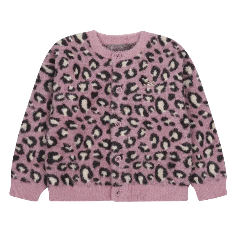 Cozy Leopard Cardigan in Purple by Jelly Mallow