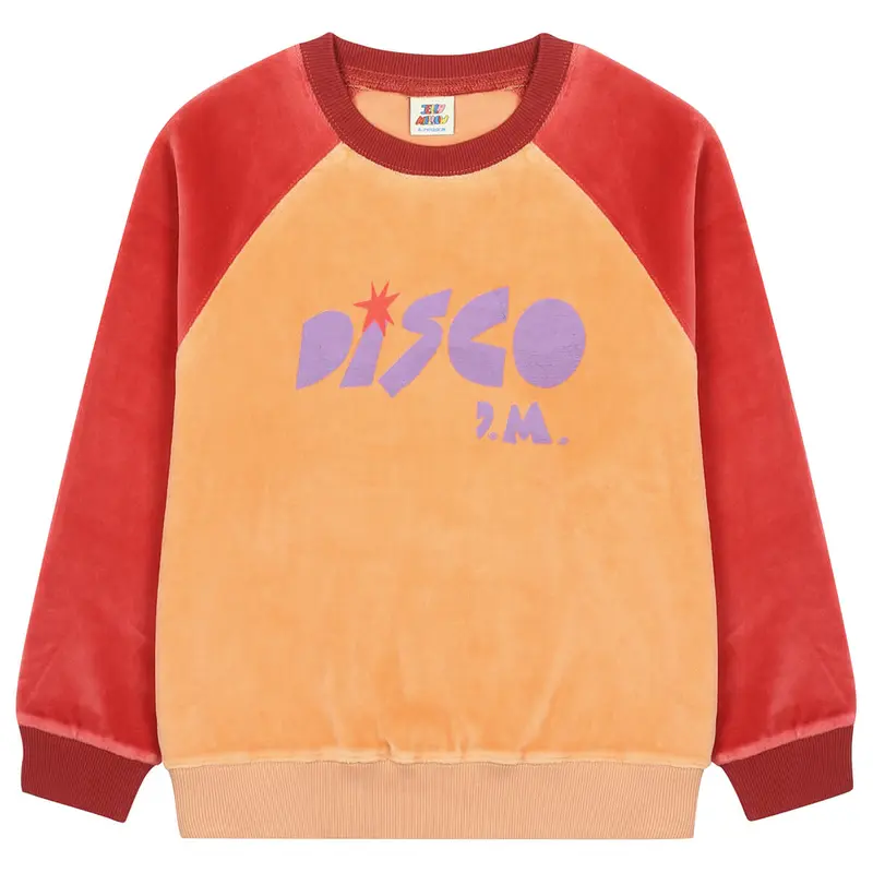 Disco Velour Sweatshirt in Orange by Jelly Mallow