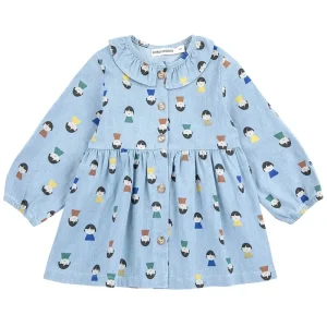 Game Pawns All Over Denim Baby Dress by Bobo Choses