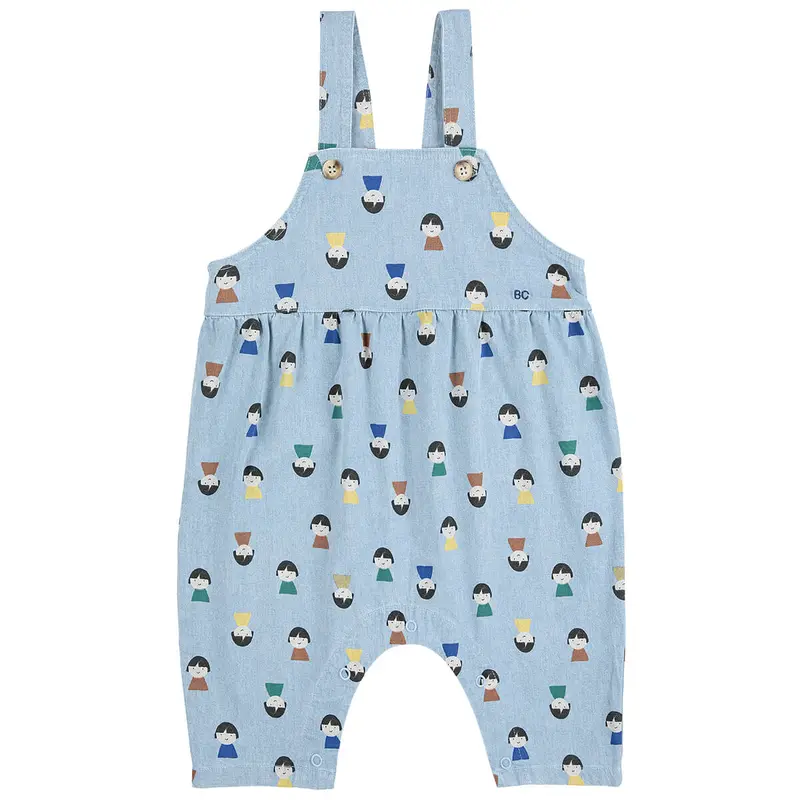 Game Pawns All Over Denim Baby Overall by Bobo Choses