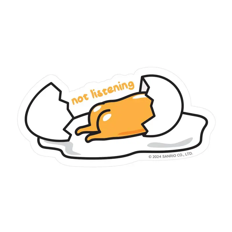 Gudetama Not Listening Vinyl Sticker by Pipsticks