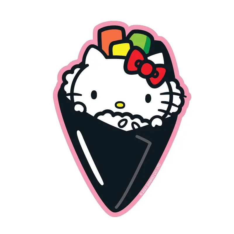 Hello Kitty Hand Roll Vinyl Sticker by Pipsticks