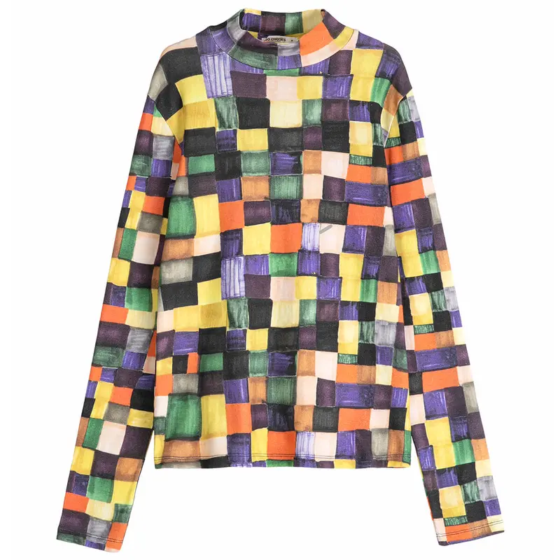 Rainbow Plaid Turtleneck by Bobo Choses Womenswear