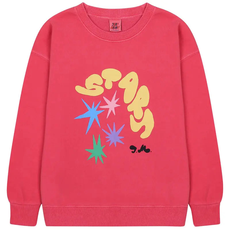 Stars Pigment Sweatshirt in Red by Jelly Mallow