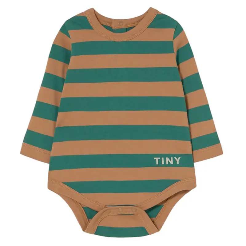 Stripes Knit Body in Dark Green by Tinycottons