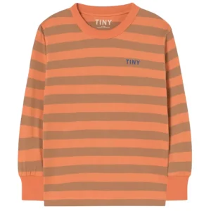 Stripes Long Sleeve Knit Tee in Brick by Tinycottons