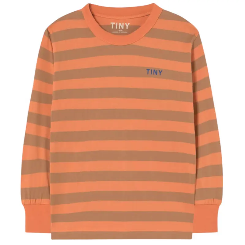 Stripes Long Sleeve Knit Tee in Brick by Tinycottons