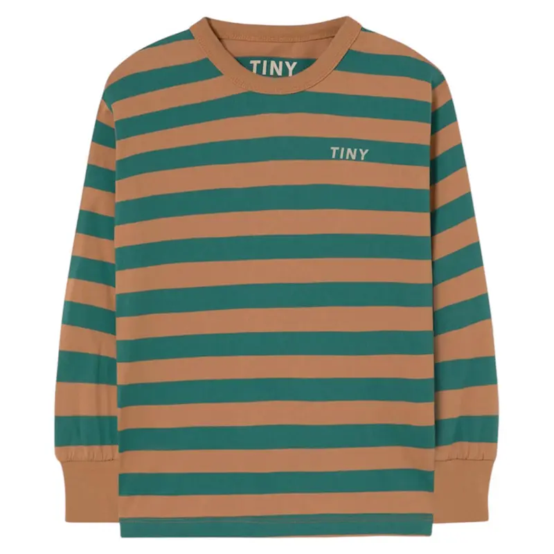 Stripes Long Sleeve Knit Tee in Dark Green by Tinycottons