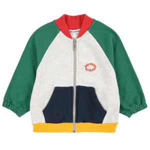 Tic Tac Toe Colour Block Zipped Baby Sweatshirt by Bobo Choses