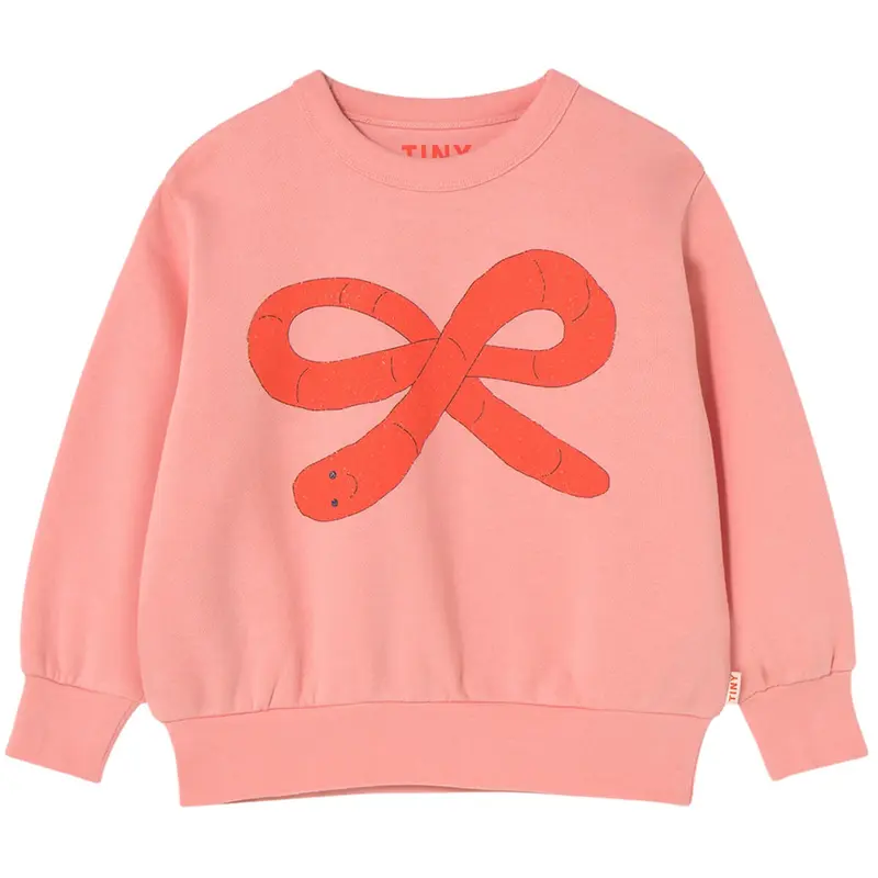 Worm Graphic Sweatshirt in Pink by Tinycottons