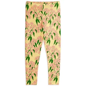 Alpine Flowers AOP Leggings in Yellow by Mini Rodini
