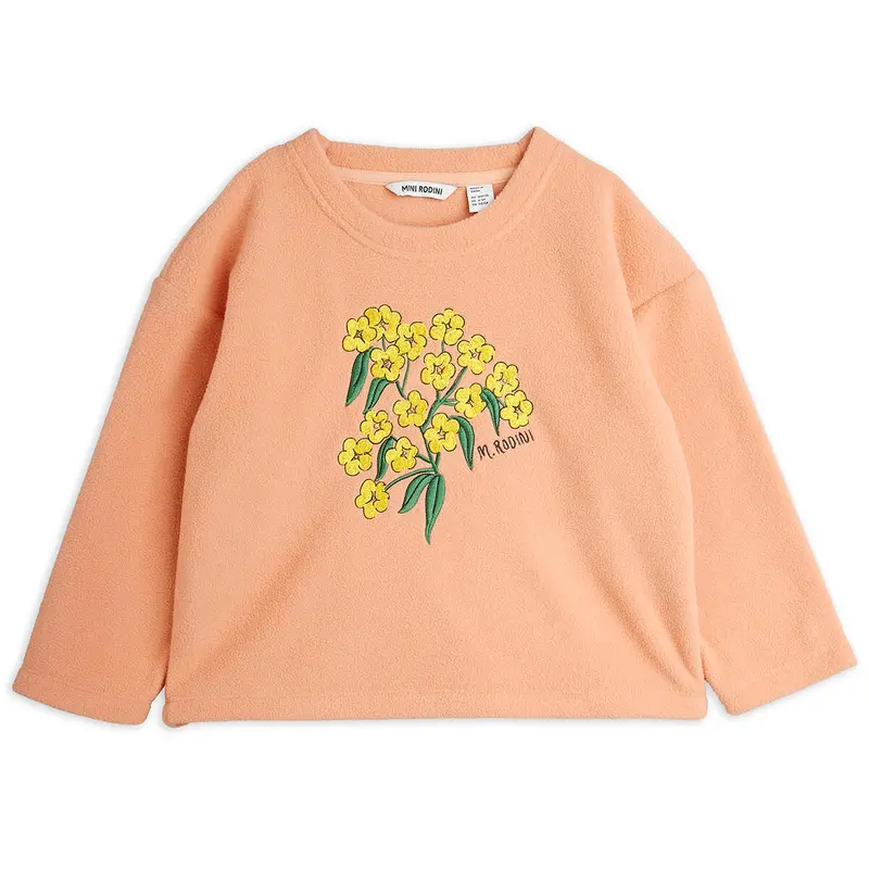 Alpine Flowers Fleece Top in Pink by Mini Rodini