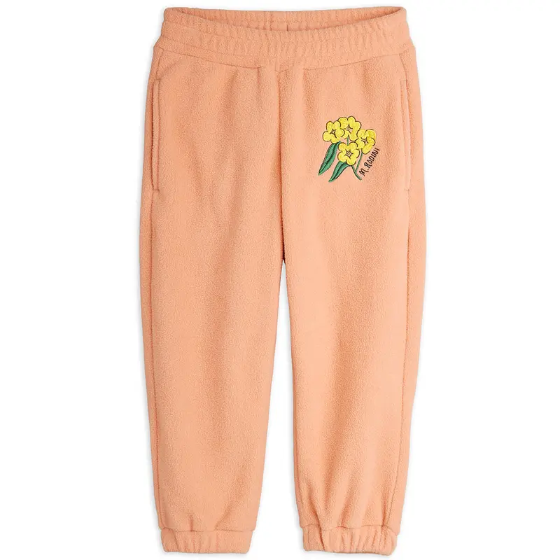 Alpine Flowers Fleece Trousers in Pink by Mini Rodini