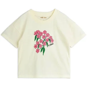Alpine Flowers Tee in Off White by Mini Rodini