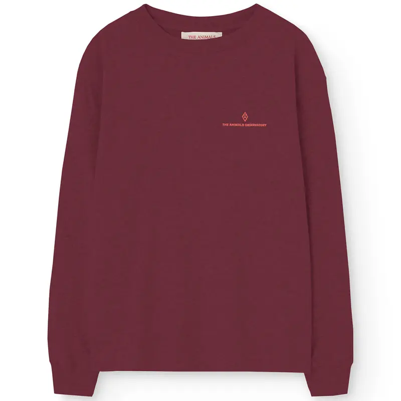 Aries Kid Long Sleeve T Shirt in Browned Garnet by The Animals Observatory