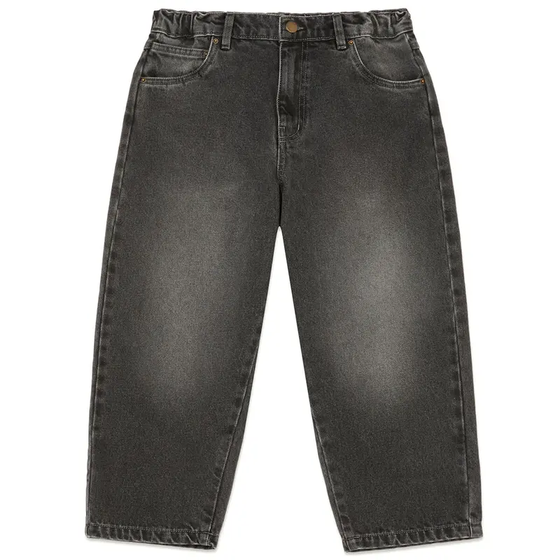 Baggy Jean in Black Faded Denim by Main Story