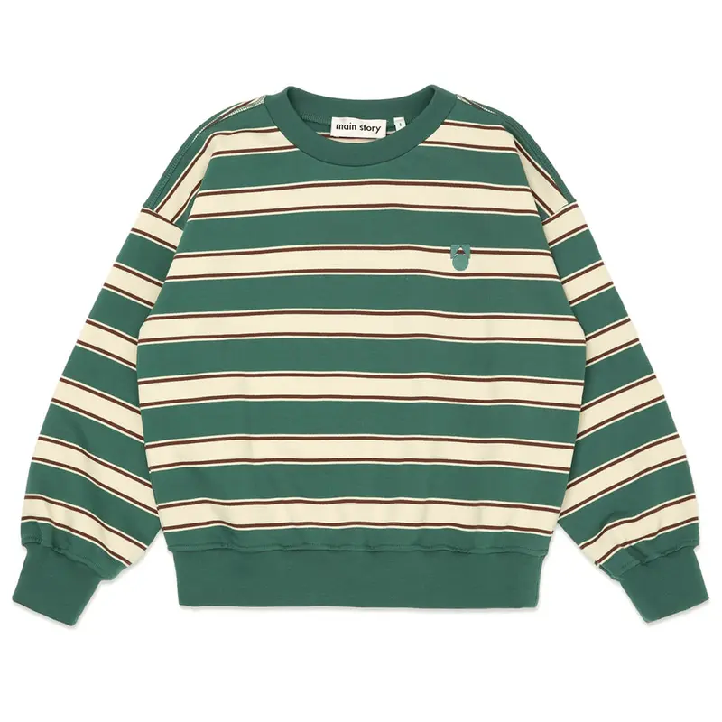 Bubble Sweatshirt in Balsam Green Stripe by Main Story