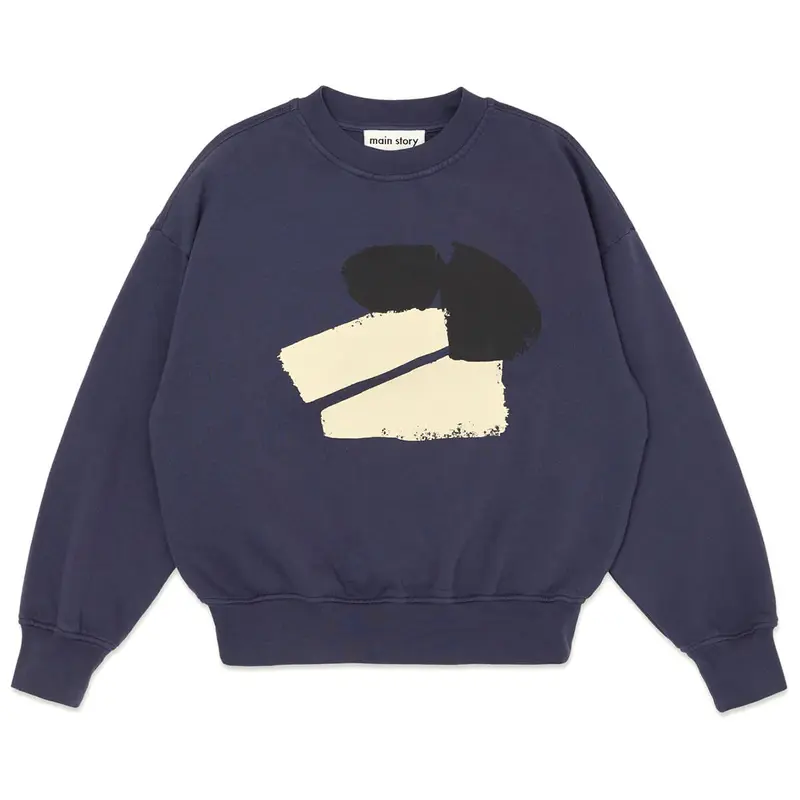 Bubble Sweatshirt in Graystone Blue by Main Story