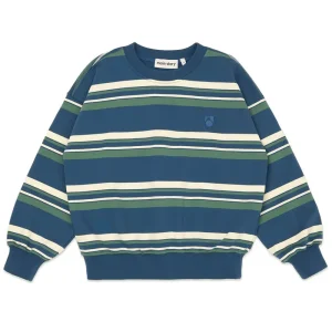 Bubble Sweatshirt in Vintage Indigo Stripe by Main Story