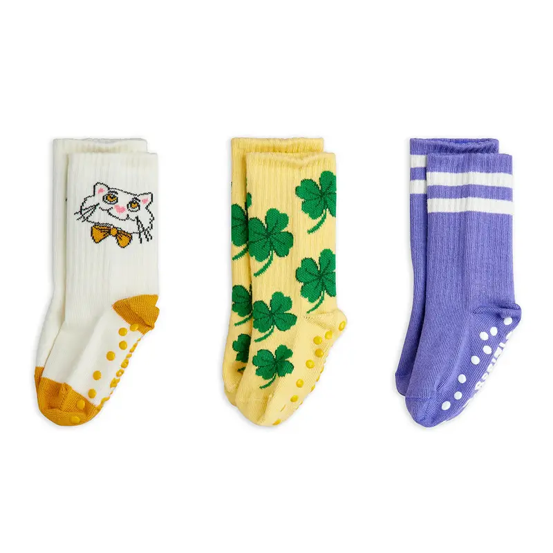 Cat 3 Pack Anti Slip Socks by Mini Rodini