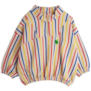 Clover Stripe Half Zip Sweatshirt by Mini Rodini