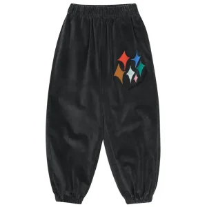 Glitter Velvet Aladdin Pants in Grey by Jelly Mallow