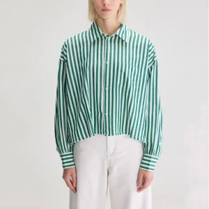 Kraft Shirt in Green Stripe by Bellerose