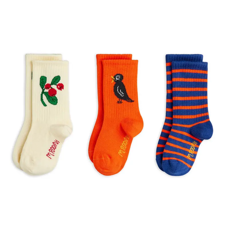 Lingonberries 3 Pack Socks by Mini Rodini