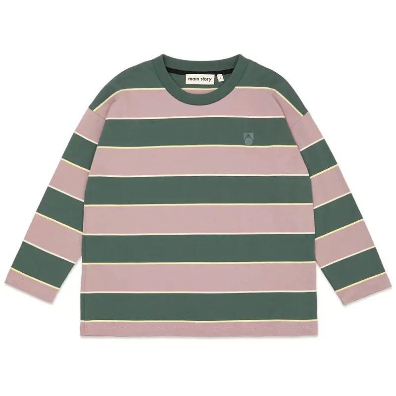 Long Sleeve Tee in Elderberry Stripe by Main Story