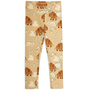 Mammoth AOP Leggings in Beige by Mini Rodini