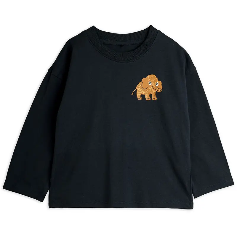 Mammoth Long Sleeve Tee in Black by Mini Rodini