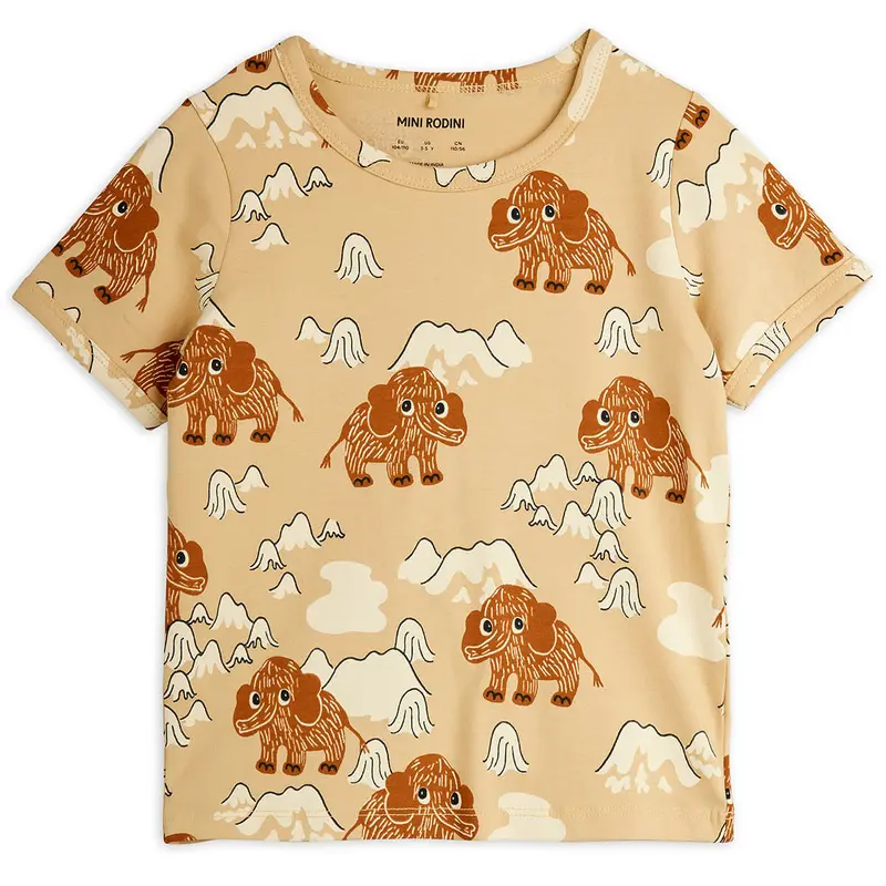 Mammoth Tee in Beige by Mini Rodini