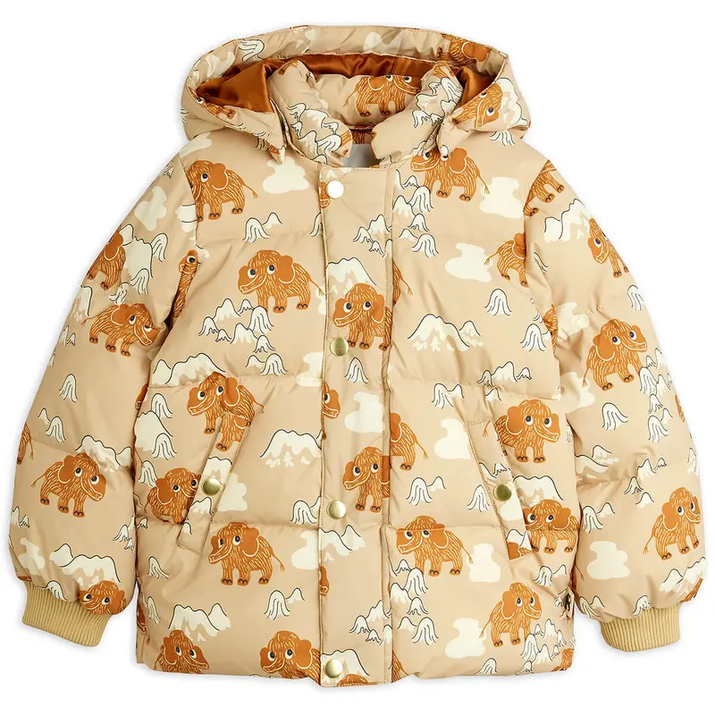Mammoths AOP Hooded Puffer Jacket by Mini Rodini