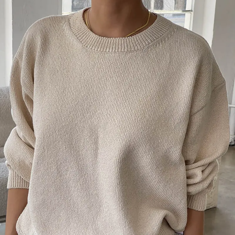Milo Cotton Sweater in Naturel by Le Bon Shoppe