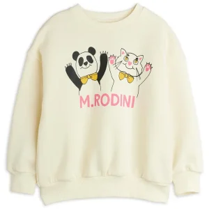 Panda and Cat Sweatshirt in Off White by Mini Rodini