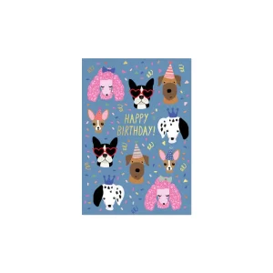 Party Dogs Greetings Card by Mifkins