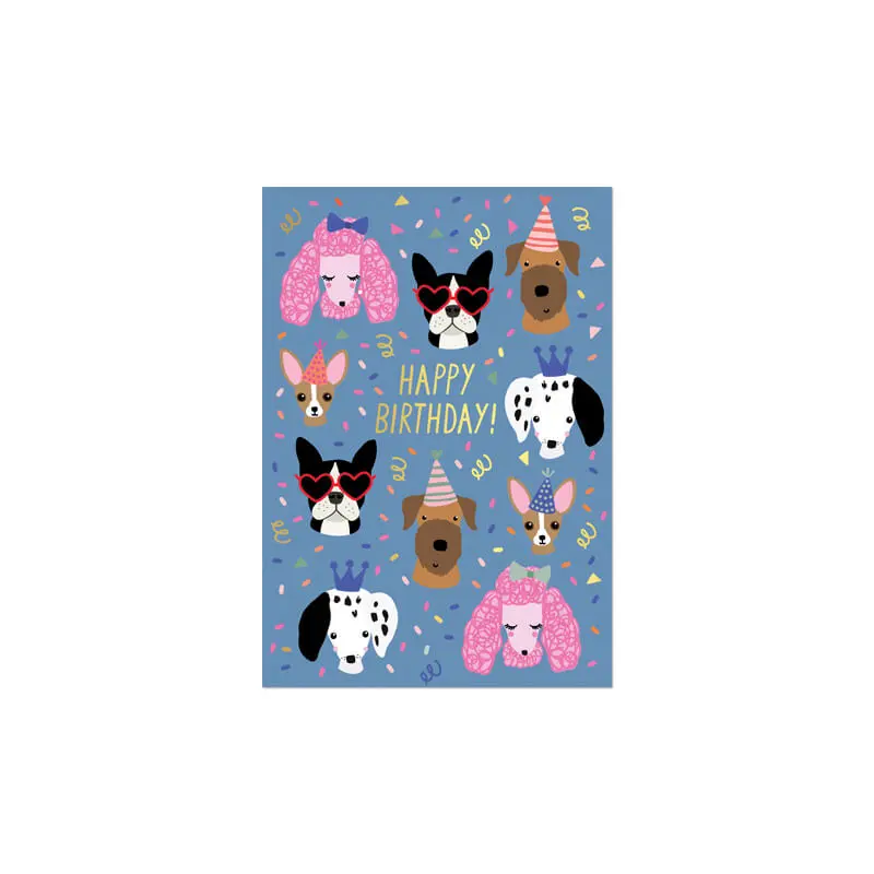 Party Dogs Greetings Card by Mifkins
