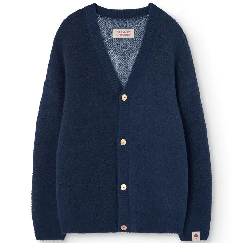 Racoon Kid Cardigan in Navy by The Animals Observatory