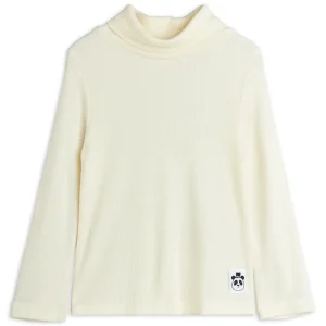 Rib Turtleneck in Off White by Mini Rodini