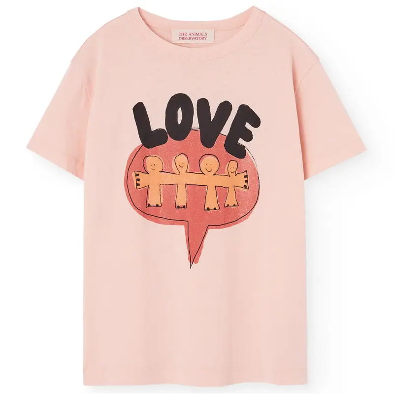 Rooster Kids T Shirt in Soft Coral by The Animals Observatory