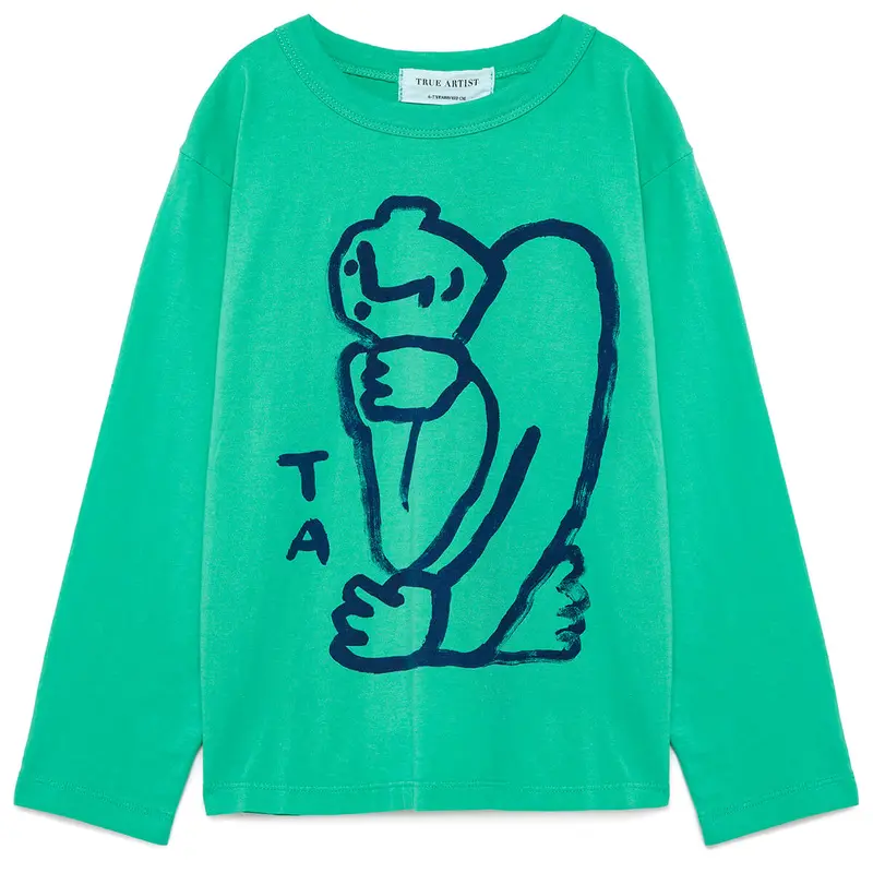 Small Hug T-shirt in Green by True Artist