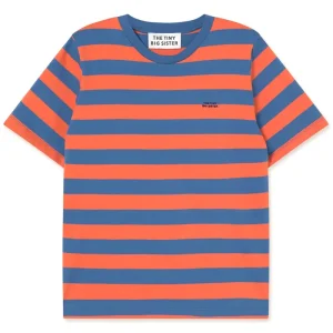 Striped Basic Tee in Light Navy / Summer Red by The Tiny Big Sister