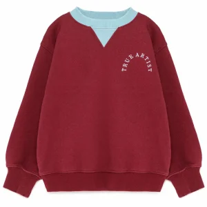 Sweatshirt n09 in Burgundy Red by True Artist