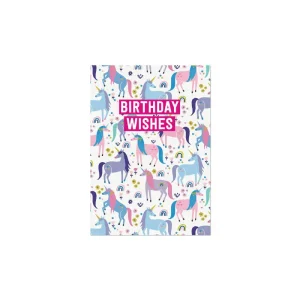 Unicorn Birthday Wishes Greetings Card by Mifkins
