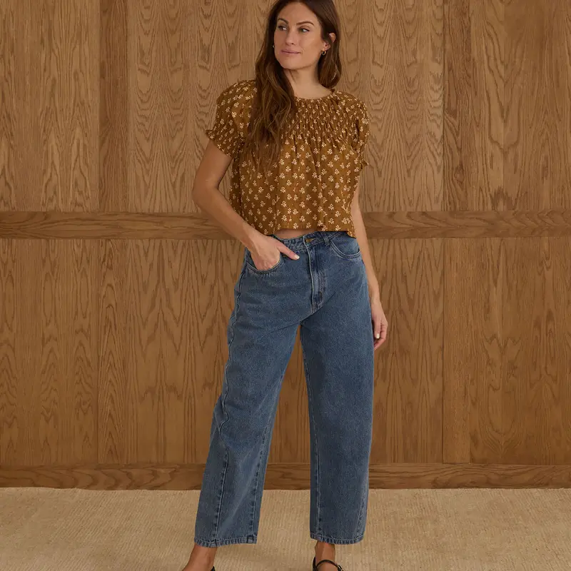 Adult Barrel Pant in Indigo Denim by Rylee & Cru
