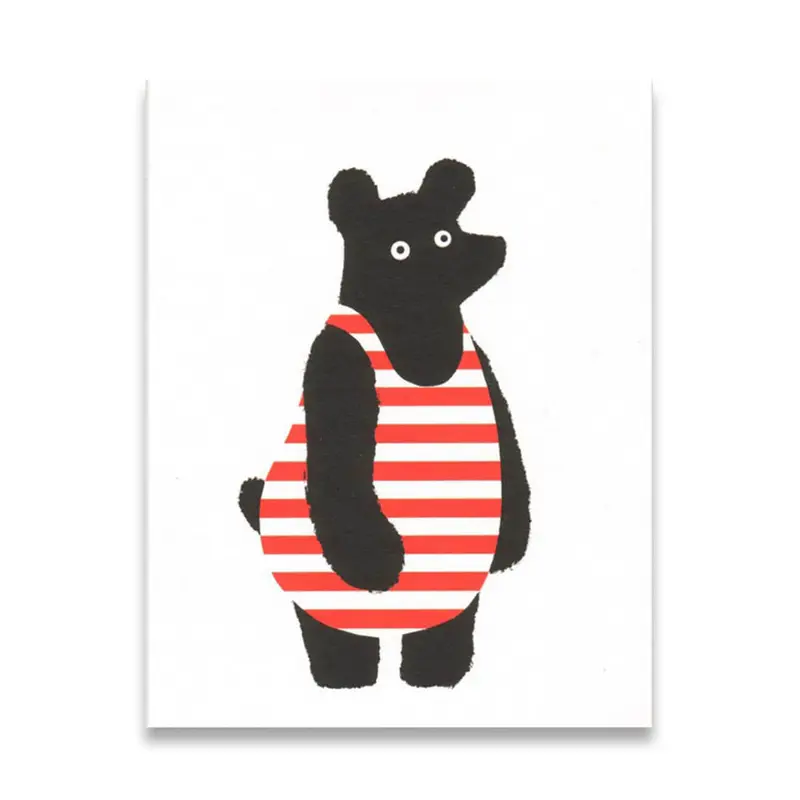 Bathing Bear Mini Greetings Card by Lisa Jones Studio
