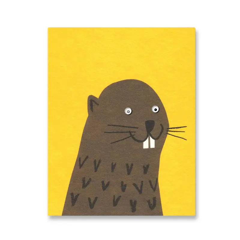 Beaver Mini Greetings Card by Lisa Jones Studio