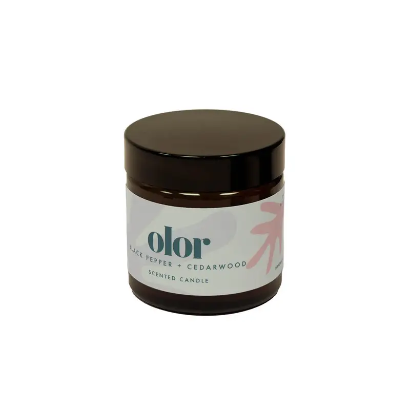 Black Pepper & Cedarwood Mini Jar Candle by Olor