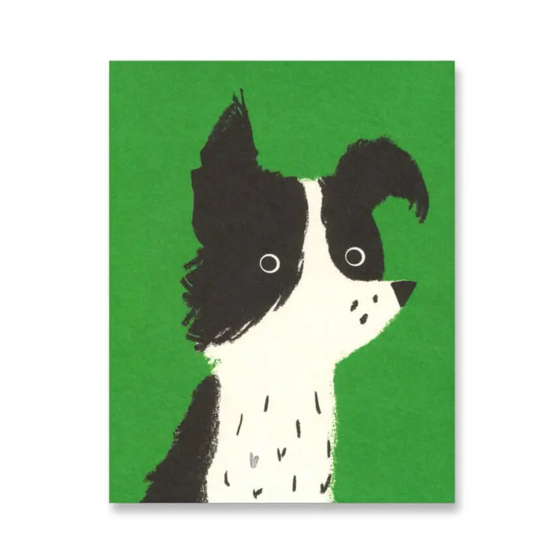 Border Collie Mini Greetings Card by Lisa Jones Studio